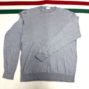 ASKET The Cotton Sweater Mens Size M Short‎ Grey Melange 100% Organic Cotton